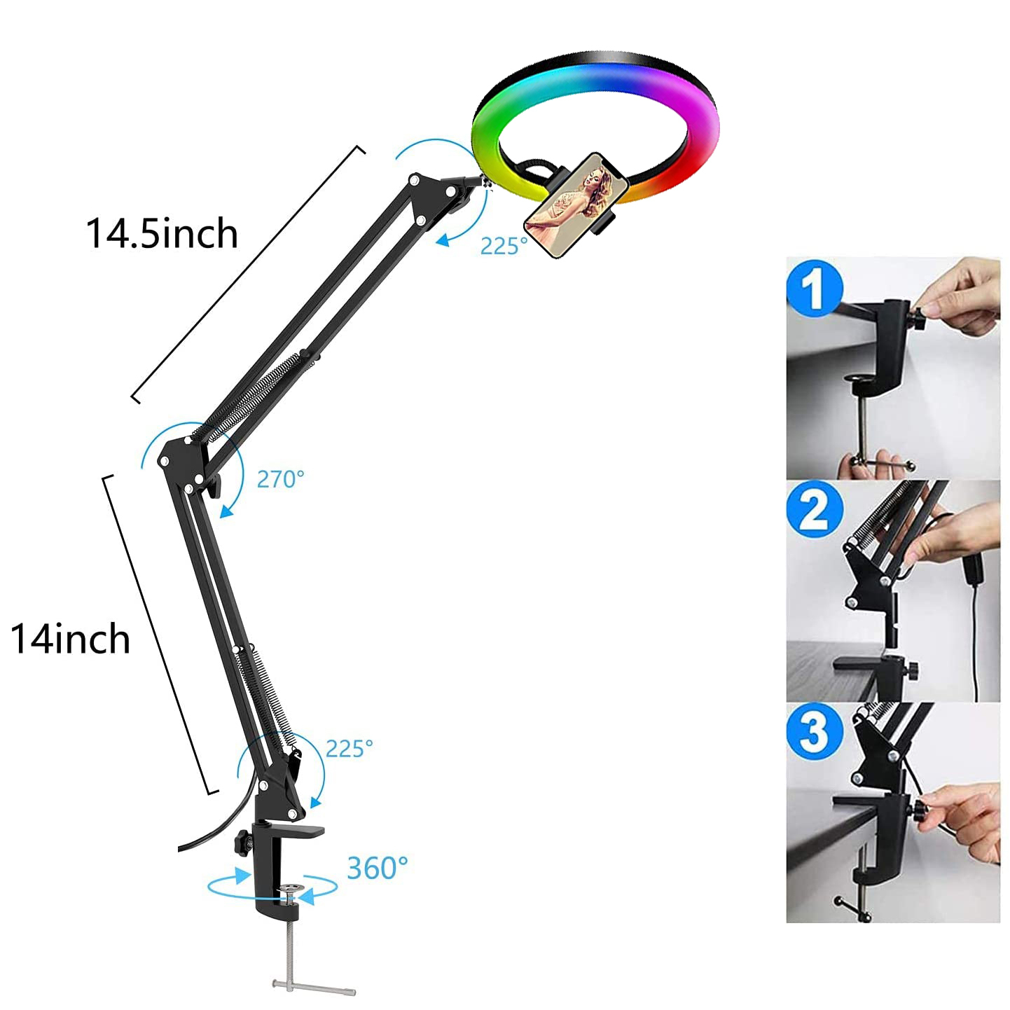 RGB Selfie Ring Light 26cm Fil - đánh giá và giá Photography Mobile Lighting
