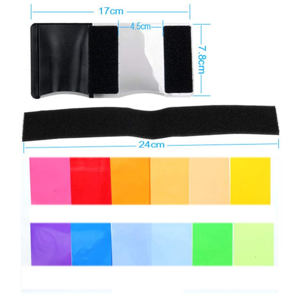 12 Colors Camera Flash Gels Li - đánh giá và giá Photography Lighting Meter